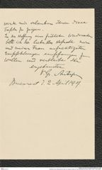 Nachlass Franz Steindachner, Brief von Grigore Antipa an Franz Steindachner (02.04.1907), Inv.Nr. 13.06, Seite 3